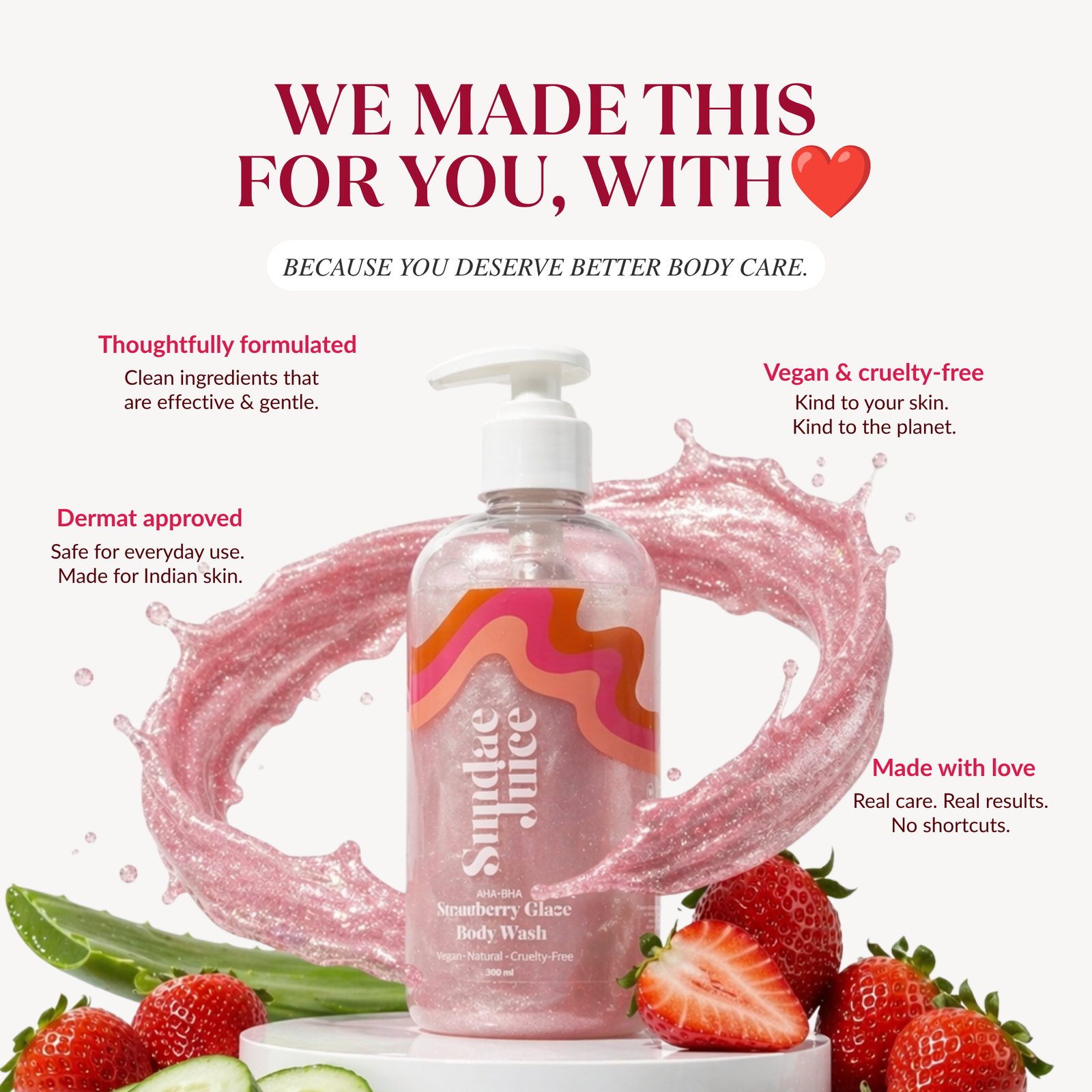 Strawberry Glaze AHA BHA Body Wash | 300ml