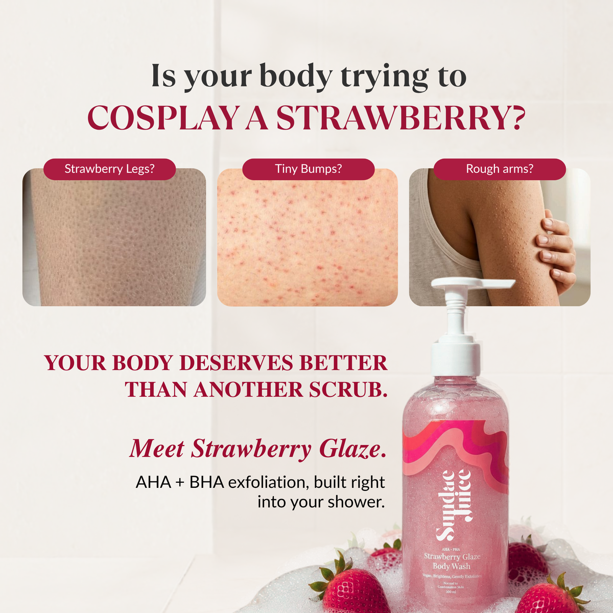 Strawberry Glaze AHA BHA Body Wash | 300ml