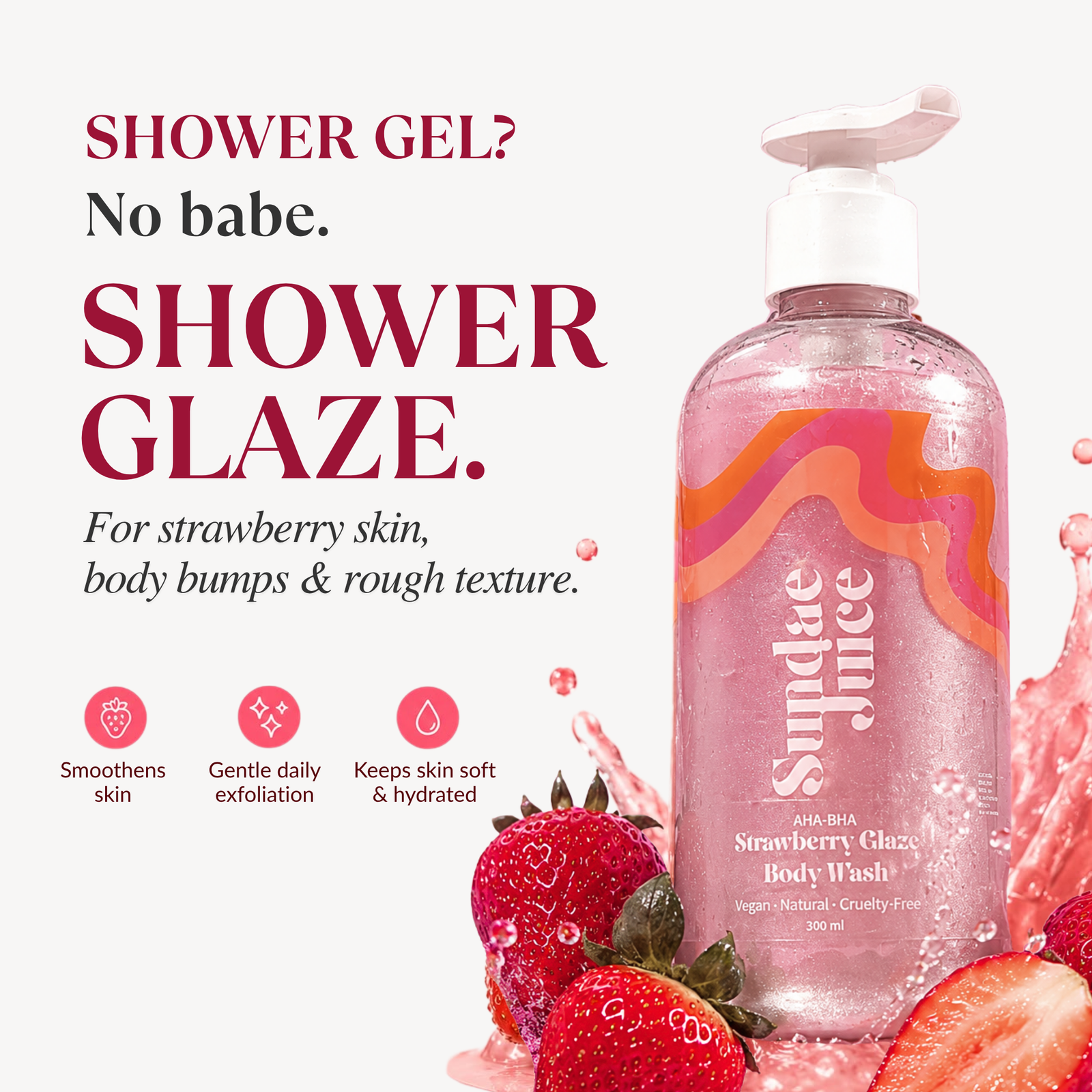 Strawberry Glaze AHA BHA Body Wash | 300ml