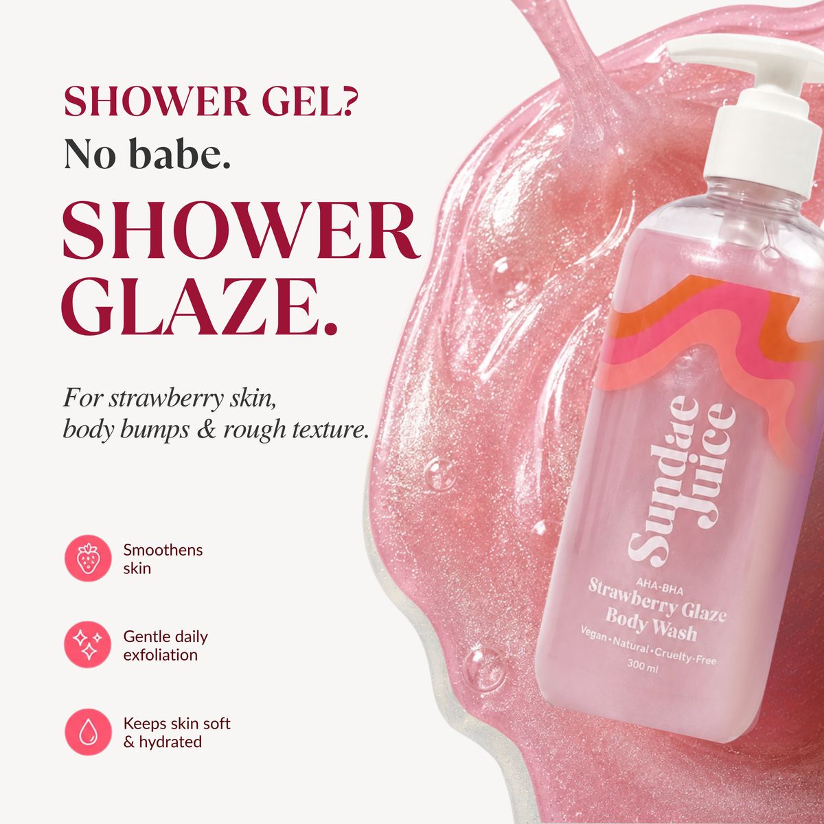 Strawberry Glaze AHA BHA Body Wash | 300ml