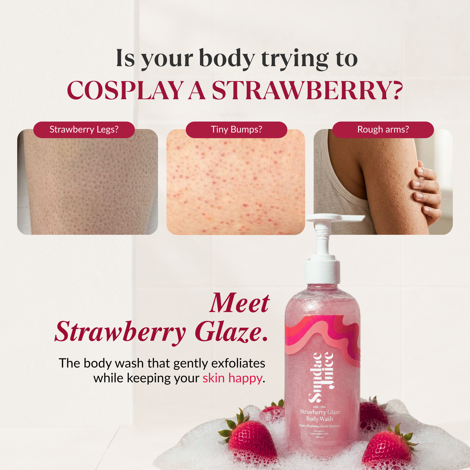 Strawberry Glaze AHA BHA Body Wash | 300ml